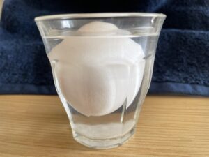 食塩水に浮いた卵
