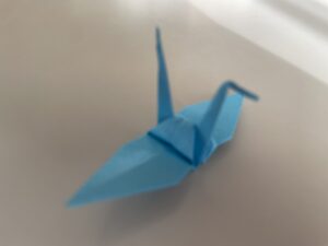 完成した折り鶴