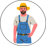 農家さんが話しかけるイラスト