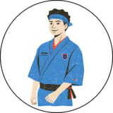 お祭りのスタッフが発言するイラスト