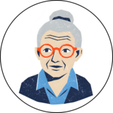 配食サービスを利用するおばあさん1が発言するイラスト