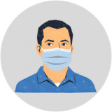 防災リーダーが発言するイラスト